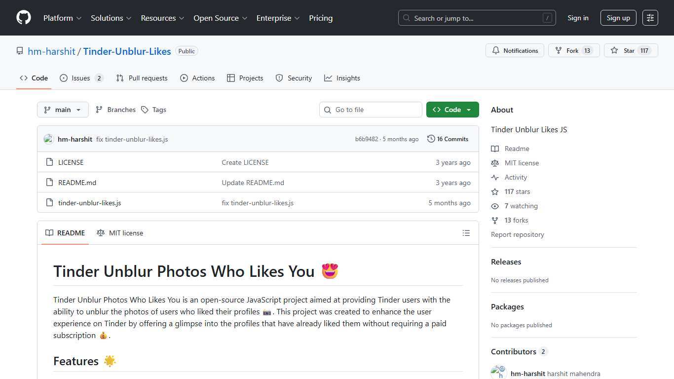 GitHub - hm-harshit/Tinder-Unblur-Likes: Tinder Unblur Likes JS
